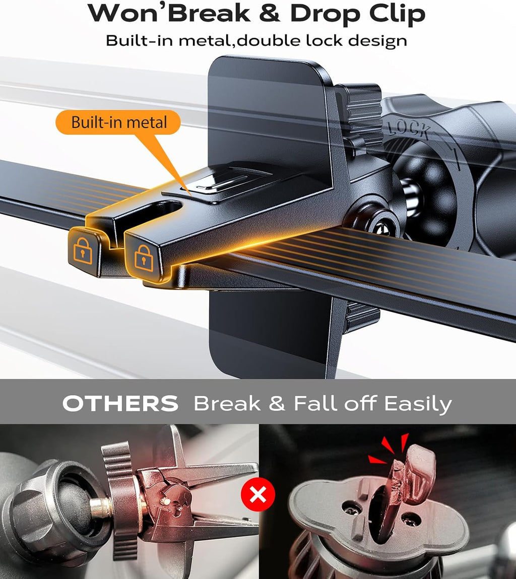 Upgrade Your Drive with the Ultra Stable Car Phone Holder Mount - Secure & Easy Clamp for iPhone 17 Pro Max, 16, 15, 14, and More!