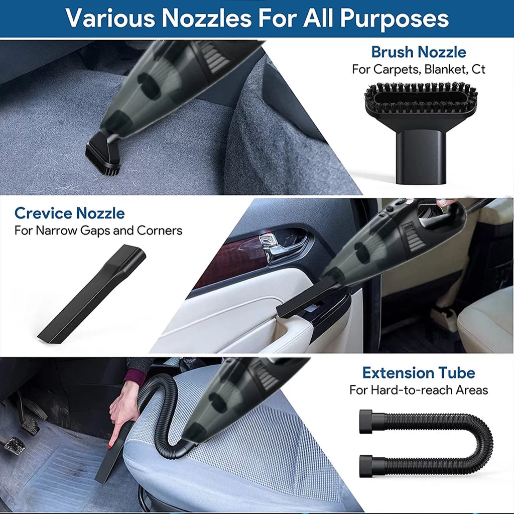 Powerful Portable Car Vacuum Cleaner - High Performance Corded Handheld Duster for Effortless Car and Home Cleaning in Stylish Black