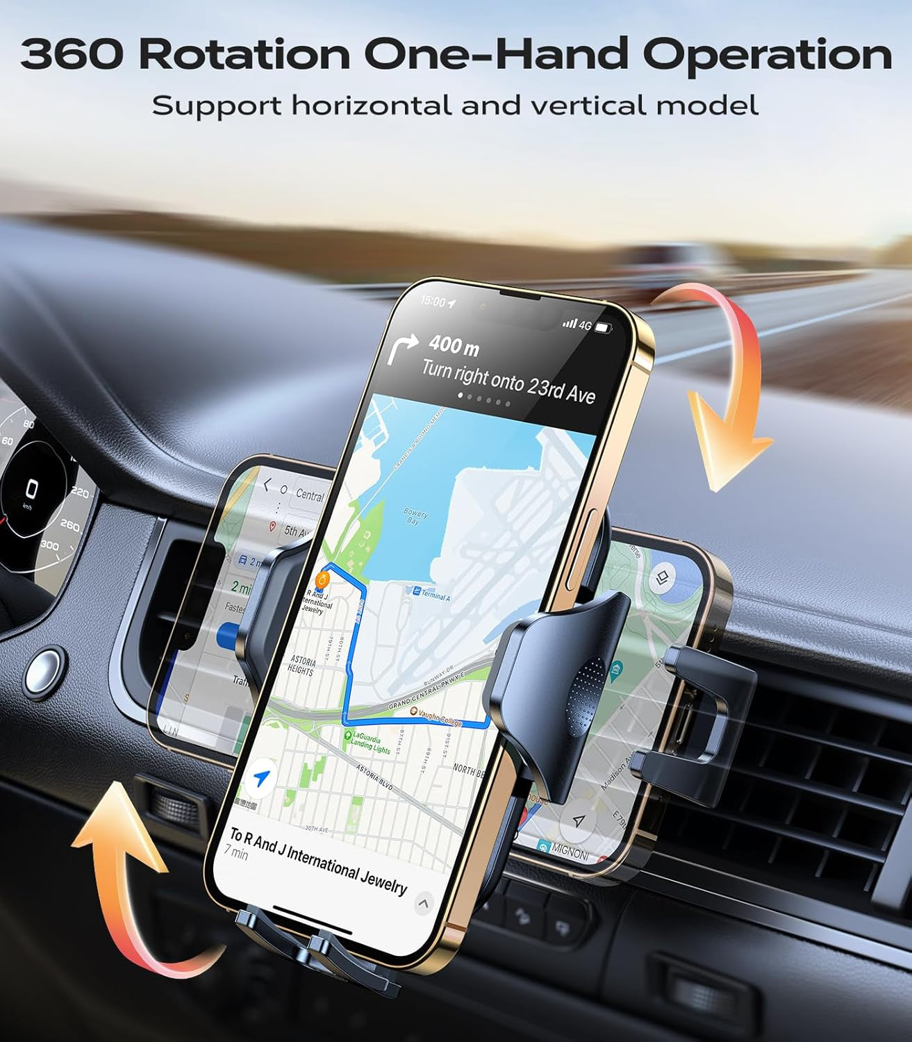 Upgrade Your Drive with the Ultra Stable Car Phone Holder Mount - Secure & Easy Clamp for iPhone 17 Pro Max, 16, 15, 14, and More!