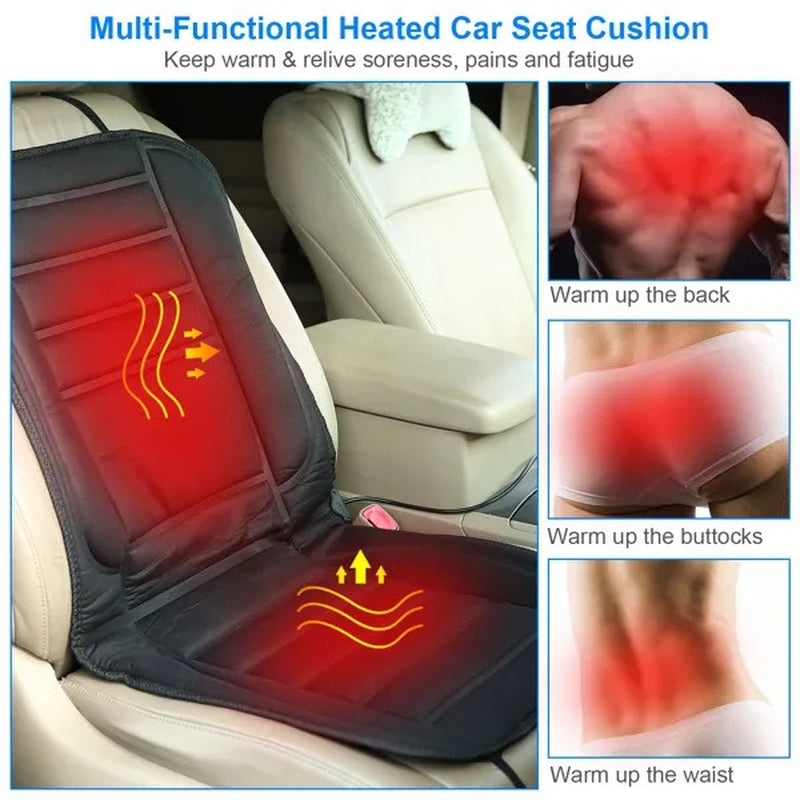 Heated Car Seat Cushion 12V Auto Seat Cover Warmer with Adjustable Temperature Controller for Cars Trucks