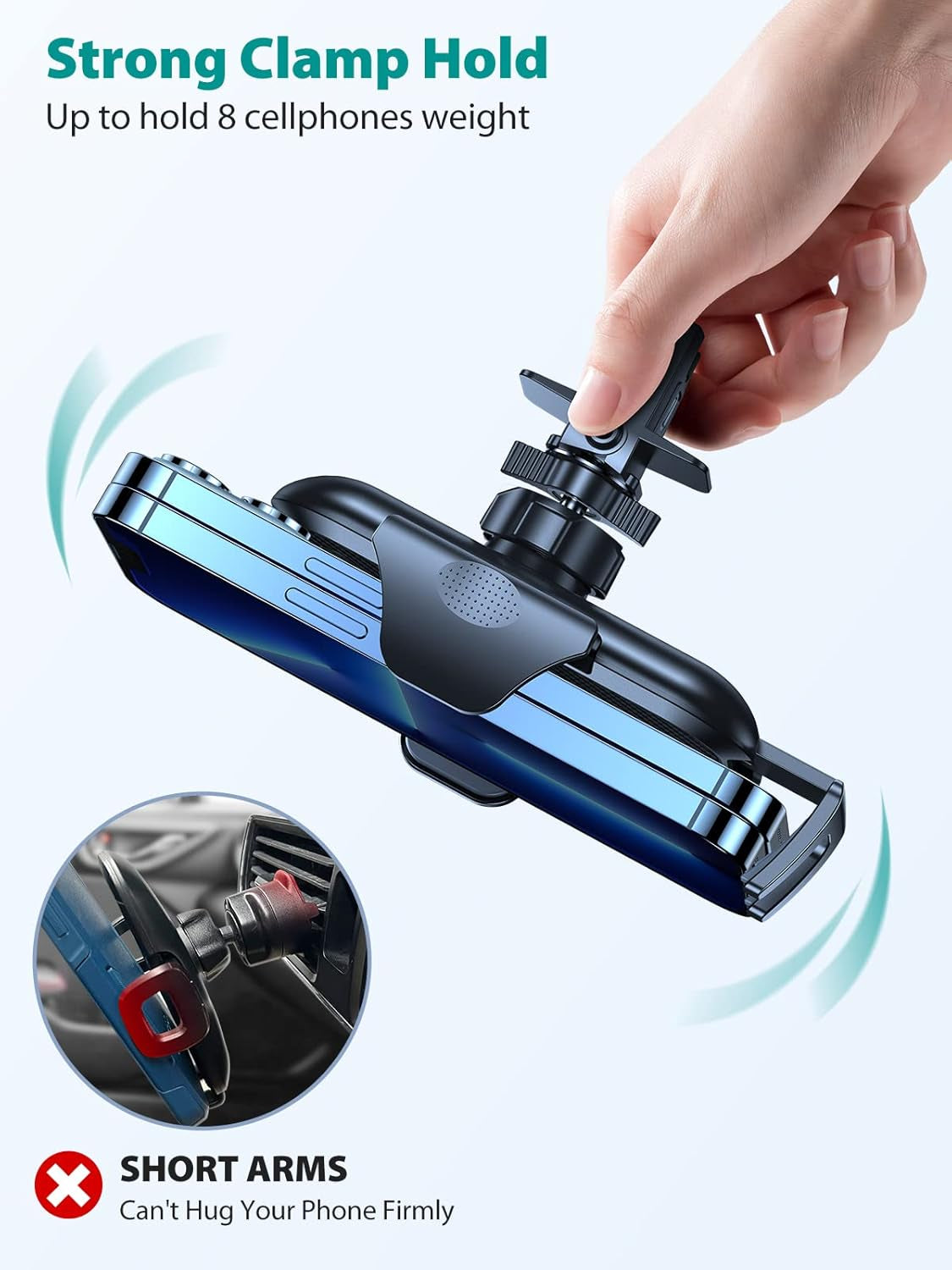 Upgrade Your Drive with the Ultra Stable Car Phone Holder Mount - Secure & Easy Clamp for iPhone 17 Pro Max, 16, 15, 14, and More!