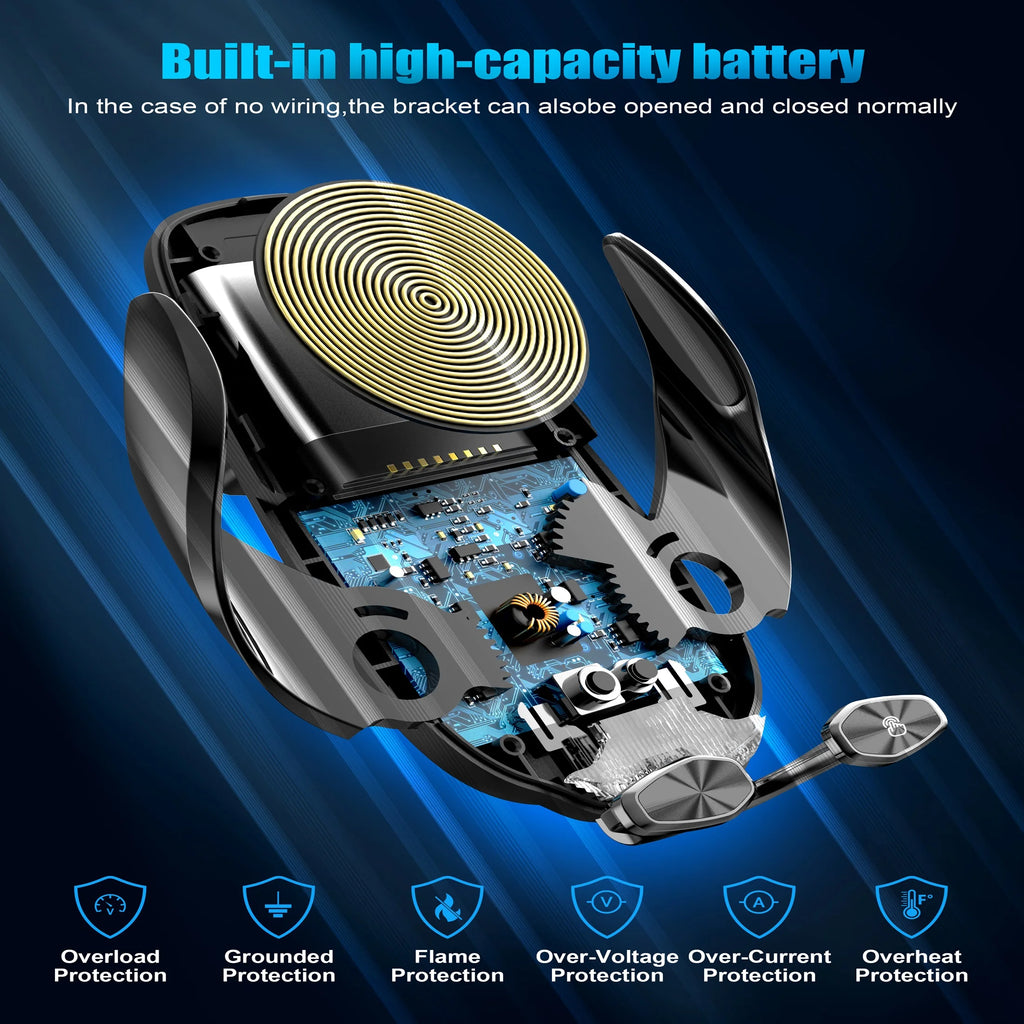Wireless Car Charger 15W Fast Wireless Charger for Car Auto Clamping, Fit for Iphone 15 14 13 12 11 Pro Max Xs, Samsung Galaxy S23 Ultra S22 S21 S20 S10 S9 Note 9