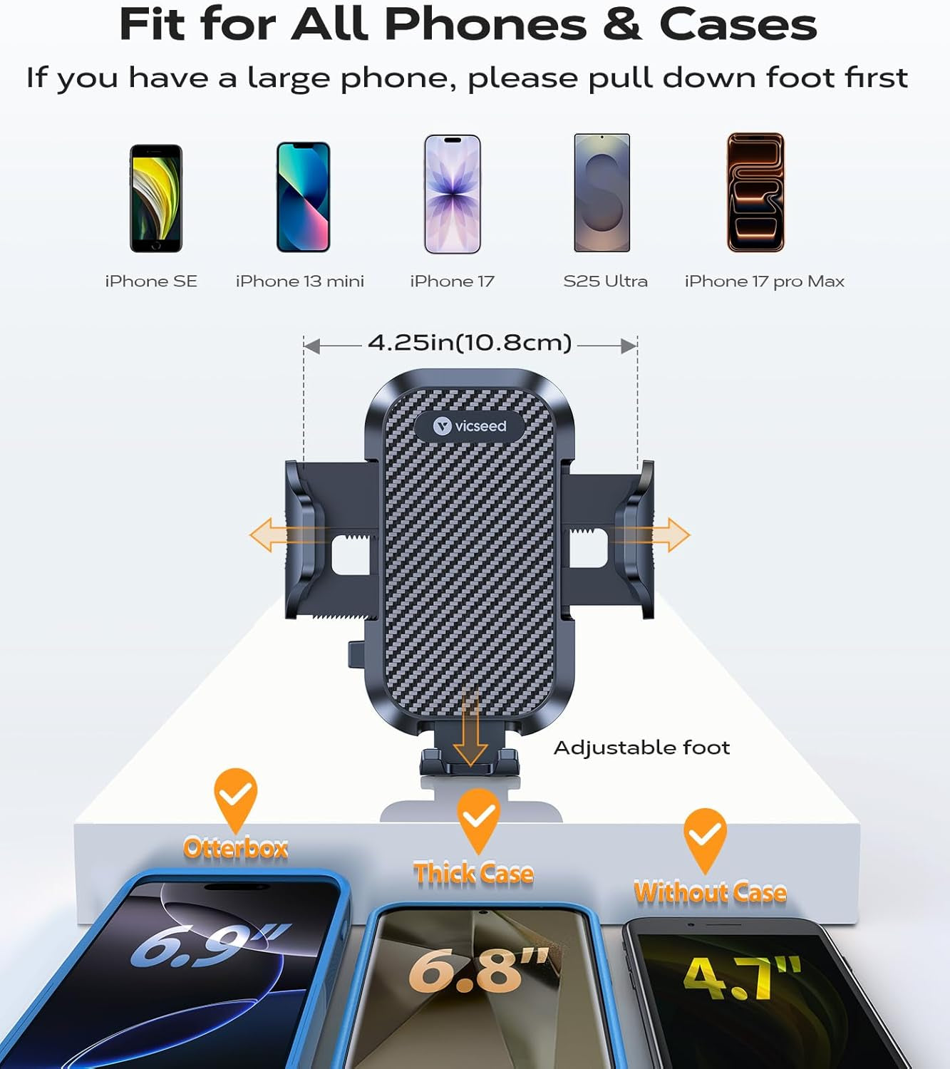 Upgrade Your Drive with the Ultra Stable Car Phone Holder Mount - Secure & Easy Clamp for iPhone 17 Pro Max, 16, 15, 14, and More!